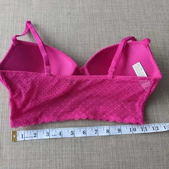VICTORIA'S secret body by Victoria lace padded nowire pink bralette bra 32C B069 - Picture 5 of 7